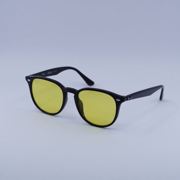 Ray Ban RB4259F 601/85 Sunglasses Black Round Frame, Yellow Classic Lenses - Picture 1 of 10